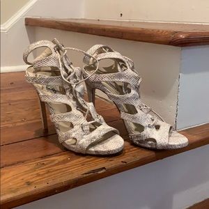 Steve Madden cage heels snake skin